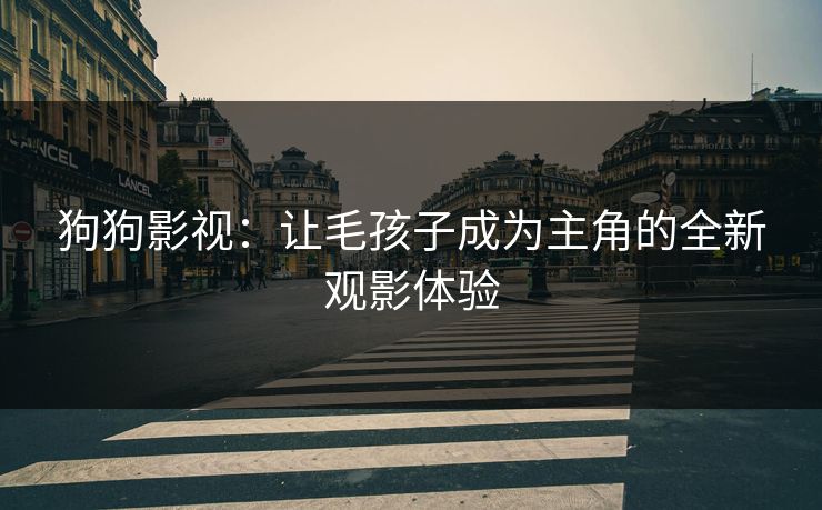 狗狗影视：让毛孩子成为主角的全新观影体验